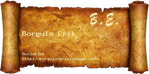 Borgula Erik névjegykártya